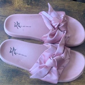 LFL by Lust for Life Pool Slide Pink Satin Sandals SIZE 10